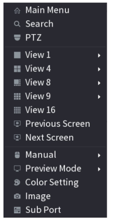 CP Plus DVR Main Menu