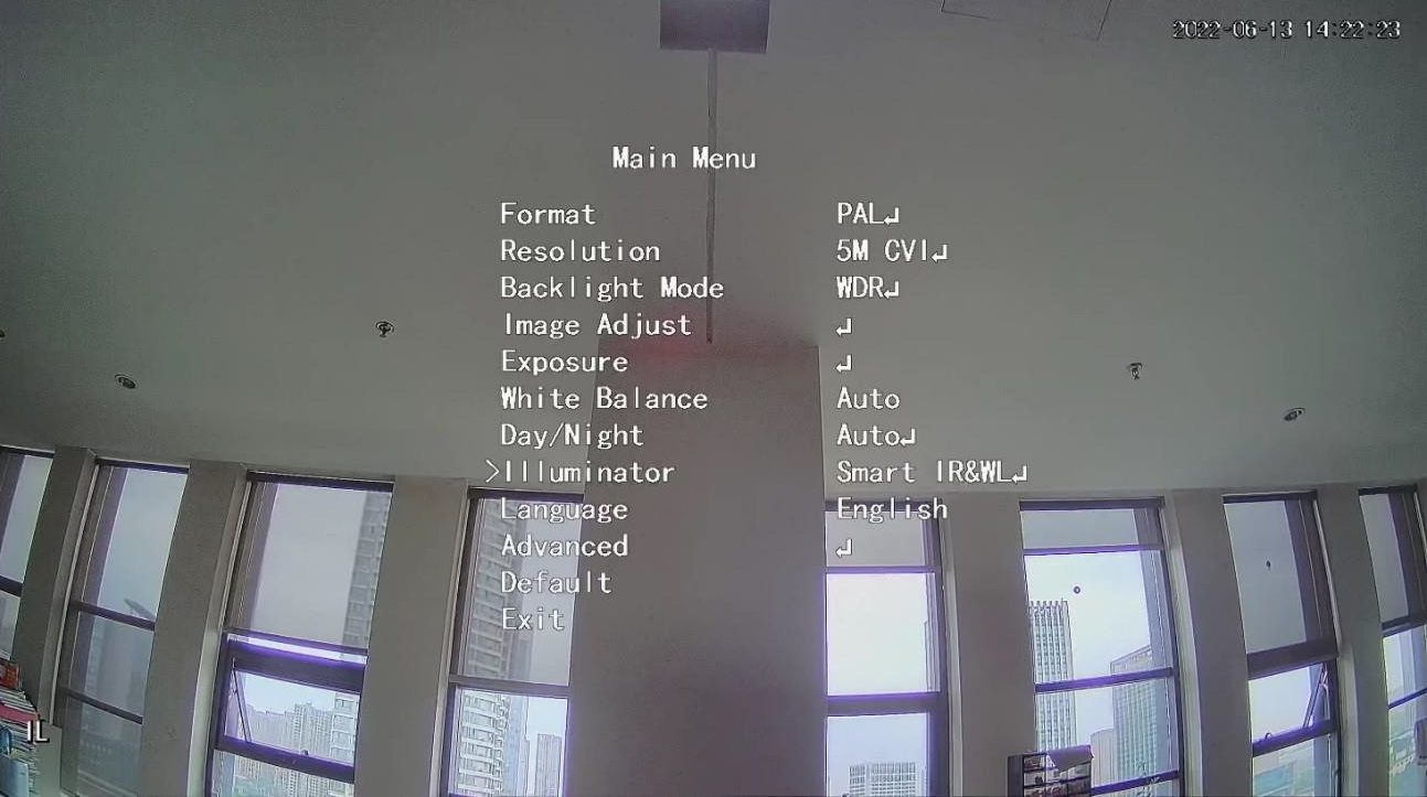 iLLUMAX Camera settings PTZ Menu